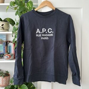 A.P.C. Rue Madame Paris Blue Crewneck Size M